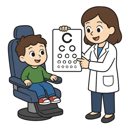 Piktogram AAC: okulista dziecięcy