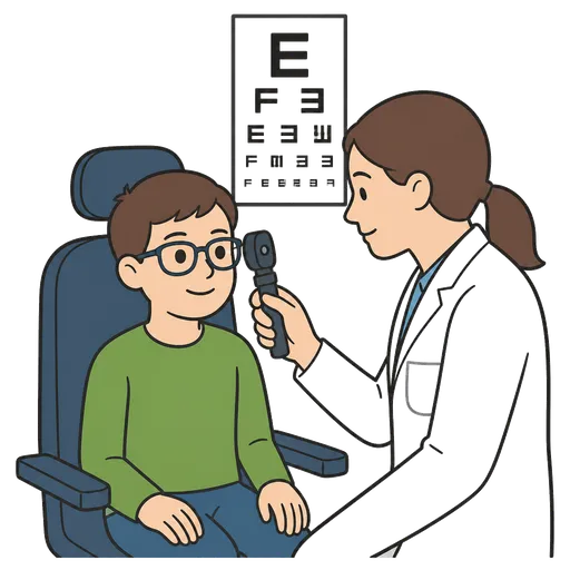 Piktogram AAC: okulista dziecięcy