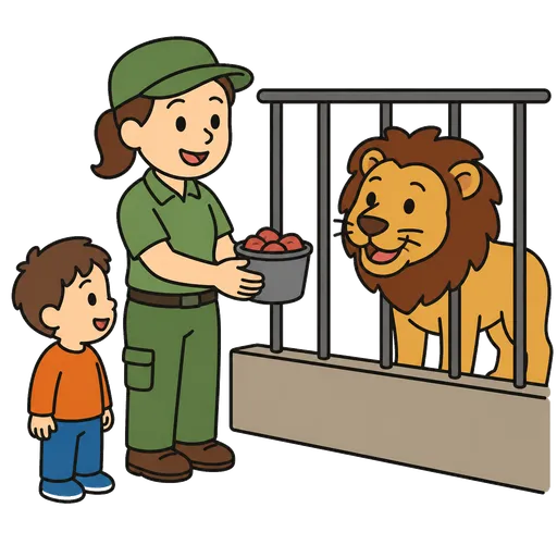 Piktogram AAC: opiekun zwierząt w zoo