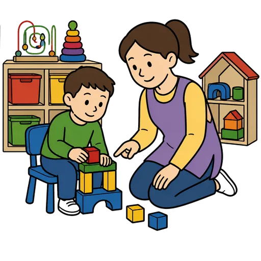 AAC-Piktogramm: Babysitter in der Kita
