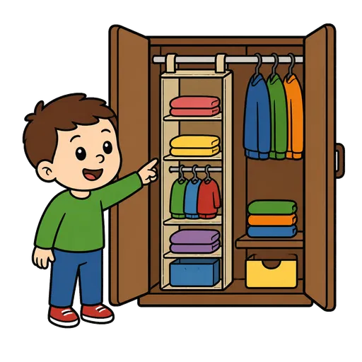 Piktogram AAC: organizer do szafy