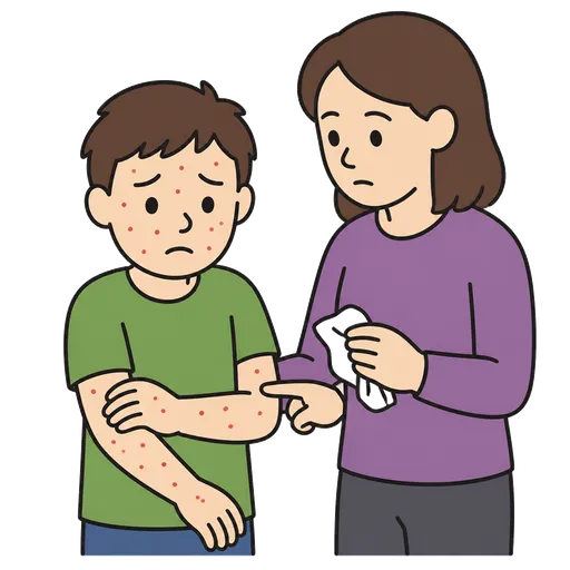 Piktogram AAC: ospa wietrzna