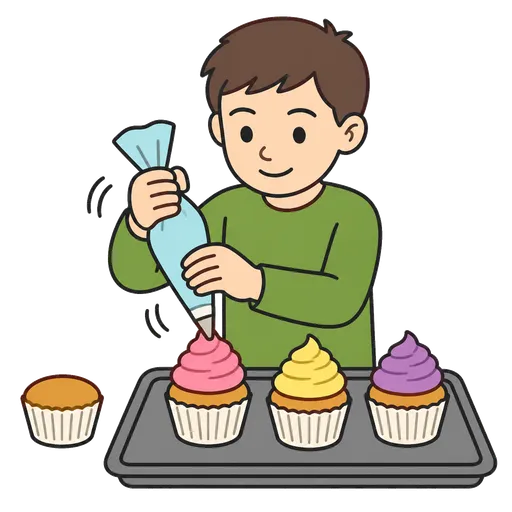 Piktogram AAK: zdobit cupcakes