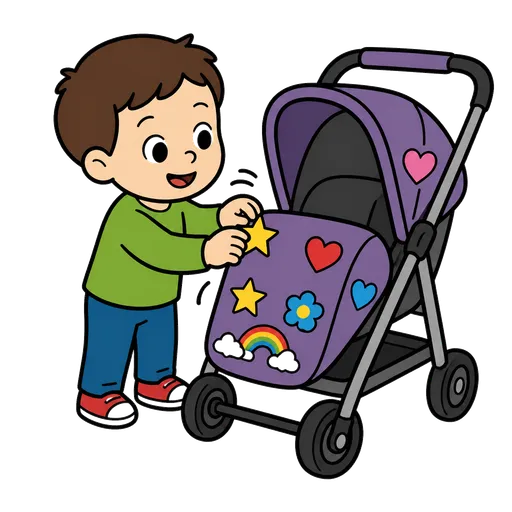 Pittogramma CAA: decorare un passeggino