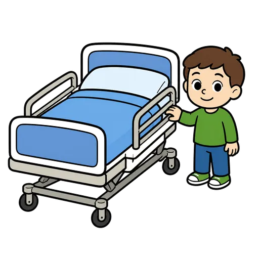 Pictograma CAA: cama de hospital con ruedas