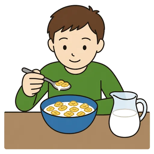 Pittogramma CAA: fiocchi di cereali con latte