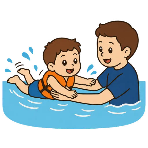 Pittogramma CAA: nuoto con aiuto