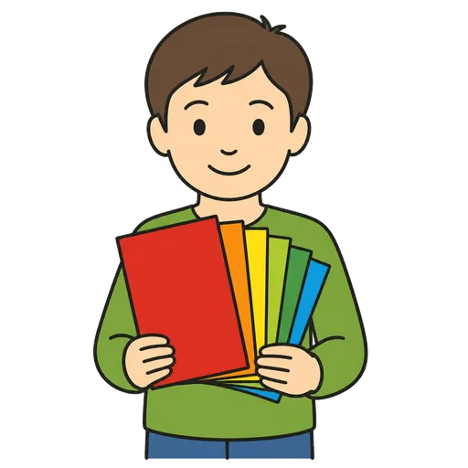 AAC pictogram: colored paper