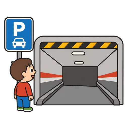 Piktogram AAC: parking podziemny