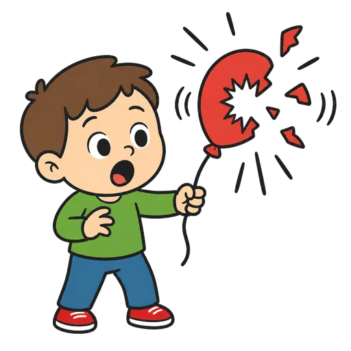 Piktogram AAK: prasknout (balón)