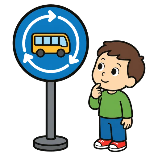 Piktogram AAK: zastávkový okruh autobusu