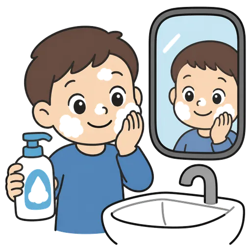 Pittogramma CAA: schiuma per lavare il viso