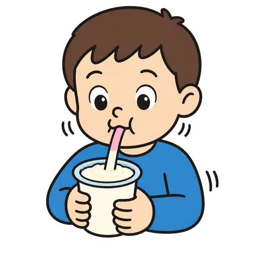 AAC-Piktogramm: Joghurt durch einen Strohhalm trinken