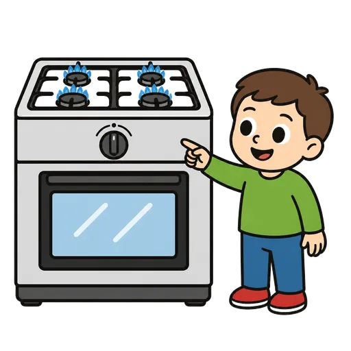 Piktogram AAC: piec gazowy