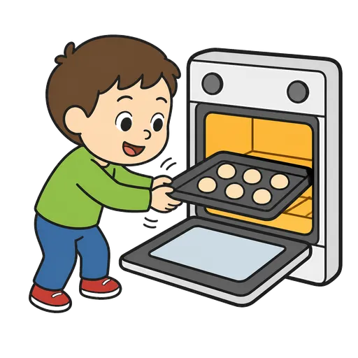 Piktogram AAC: pieczenie