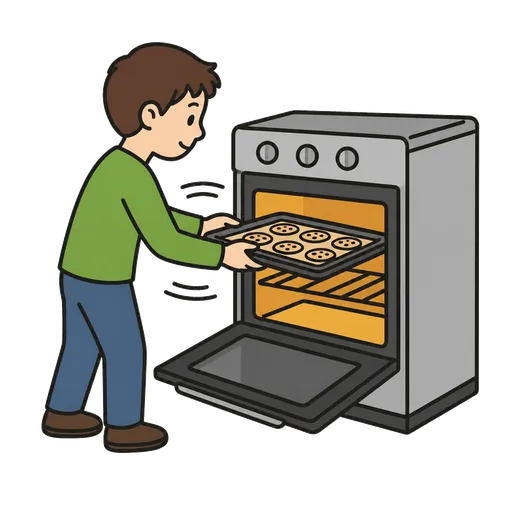 Piktogram AAC: pieczenie