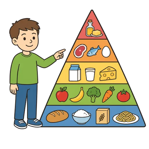 Piktogram AAK: potravinová pyramida