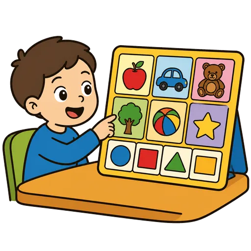 Piktogram AAC: plansza edukacyjna