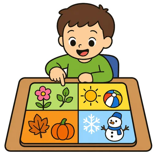 Piktogram AAC: plansza pór roku