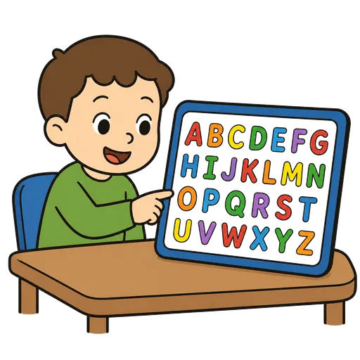 Piktogram AAC: plansza z alfabetem