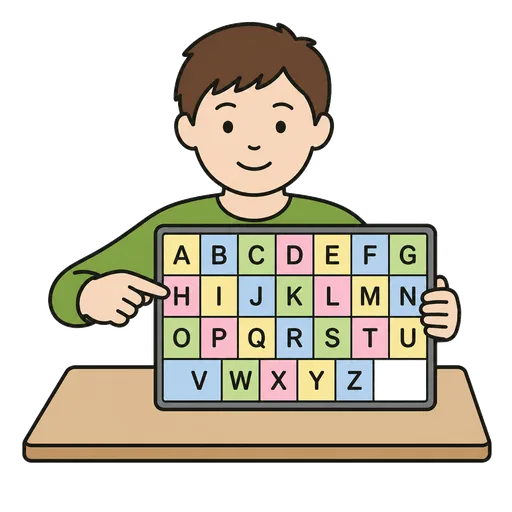 Piktogram AAK: abecední tabule