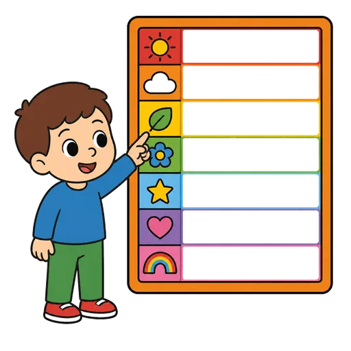 Piktogram AAC: plansza z dniami tygodnia