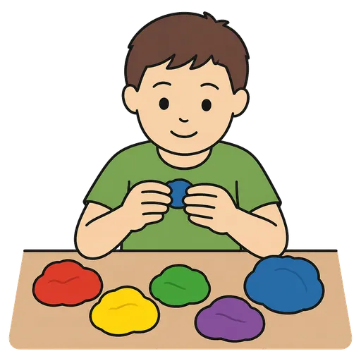 AAC pictogram: colored modeling clay