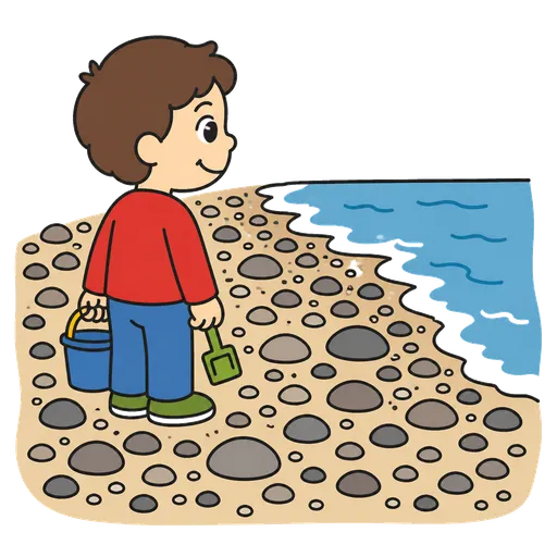 Pittogramma CAA: spiaggia rocciosa