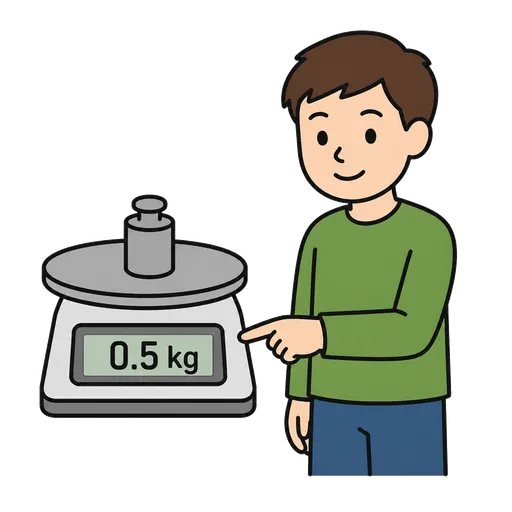 Piktogram AAC: pół kilograma