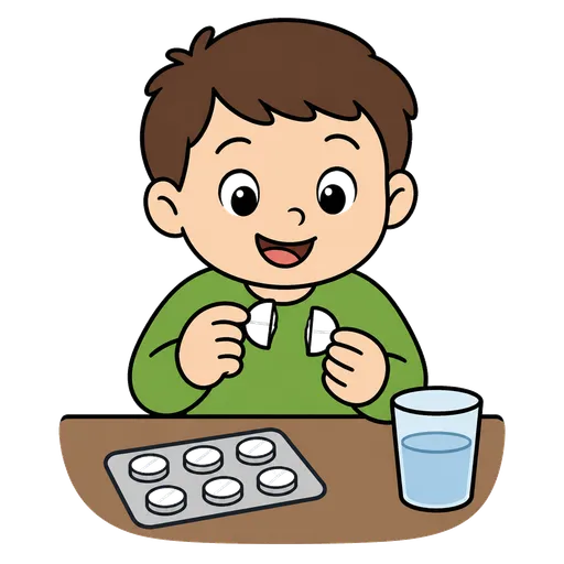 Piktogram AAC: pół tabletki