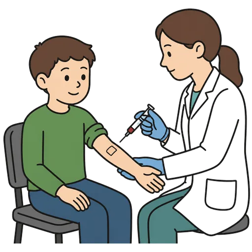 Piktogram AAC: pobranie krwi