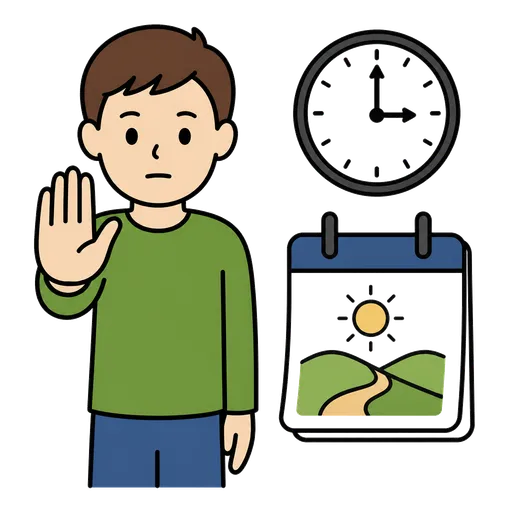 Piktogram AAC: poczekaj do jutra