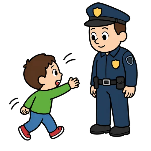 Piktogram AAC: podejść do policjanta
