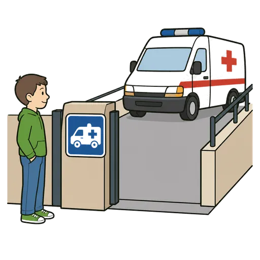 Piktogram AAC: podjazd dla karetek