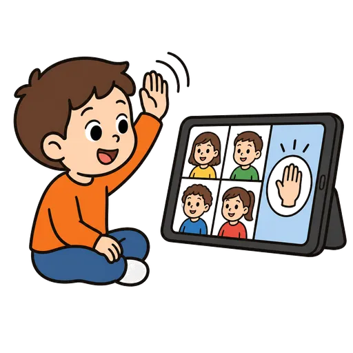 Piktogram AAC: podnoszę wirtualną rękę