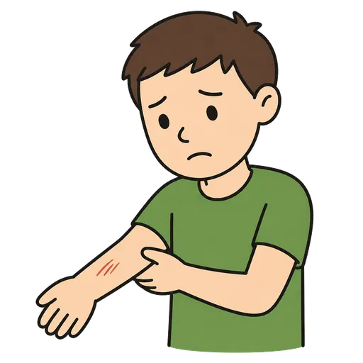 AAC pictogram: scratched