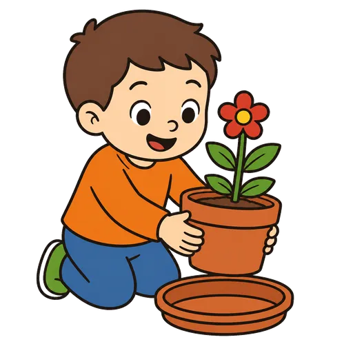 AAC-Piktogramm: Pflanzenuntersetzer für den Blumentopf