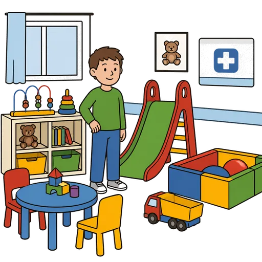 AAC-Piktogramm: Spielzimmer in einer Station