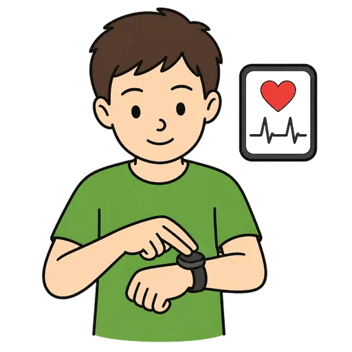 Piktogram AAC: pomiar tętna