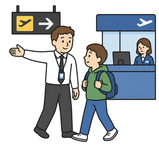 Pictograma CAA: ayuda en el aeropuerto