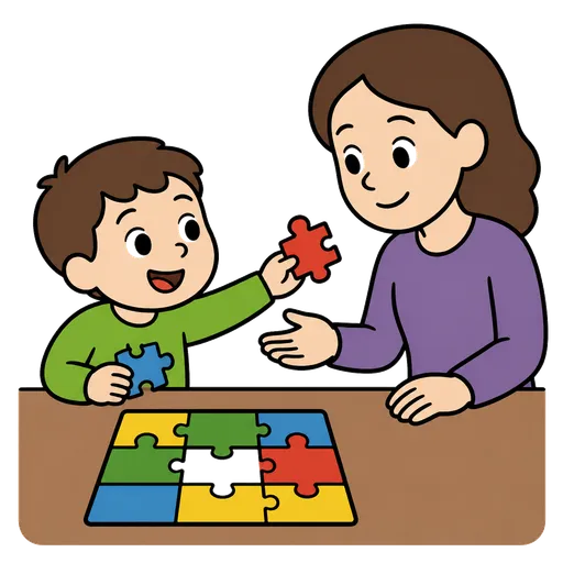 Piktogram AAC: pomóż mi z puzzlami