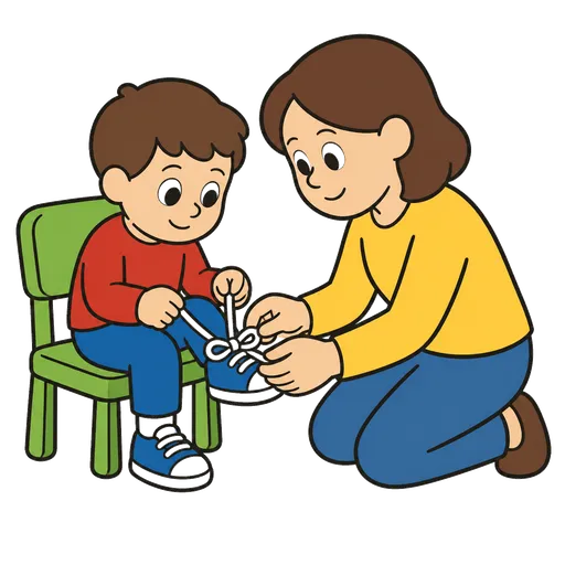 Pictograma CAA: Ayúdame a atarme los zapatos