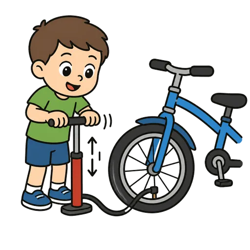 Pittogramma CAA: gonfiare una gomma di bicicletta