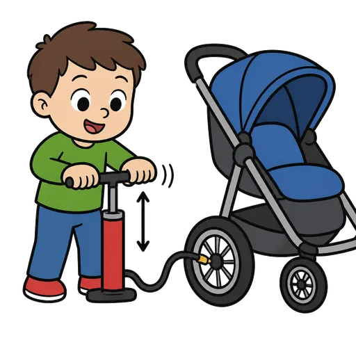 Pittogramma CAA: gonfiare le gomme del passeggino