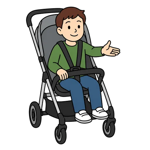 Piktogram AAC: popchaj mój wózek