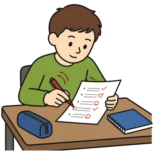 Piktogram AAK: opravování testu