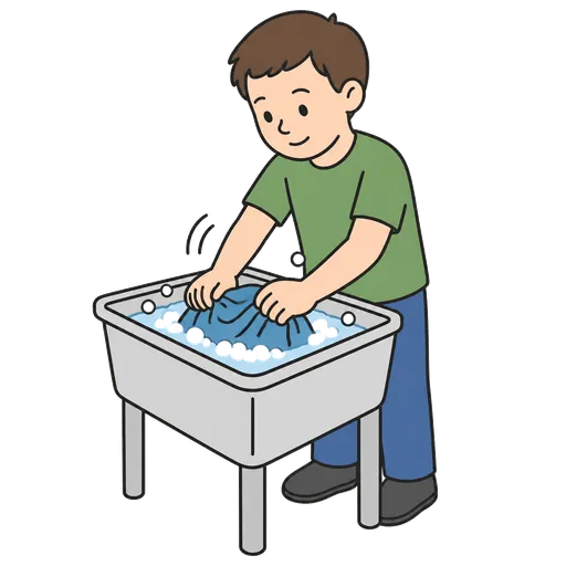 Piktogram AAC: prać ręcznie