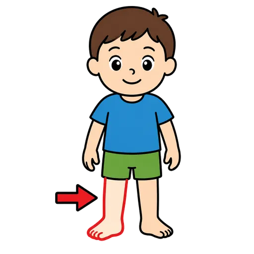 Piktogram AAC: prawa noga