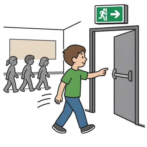 Piktogram AAC: próbna ewakuacja