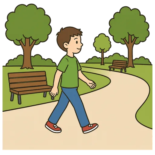 AAC-Piktogramm: im Park spazieren gehen